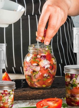 Wide Mouth Mason Jar Set wirh Fermentation Lid and Airlock H