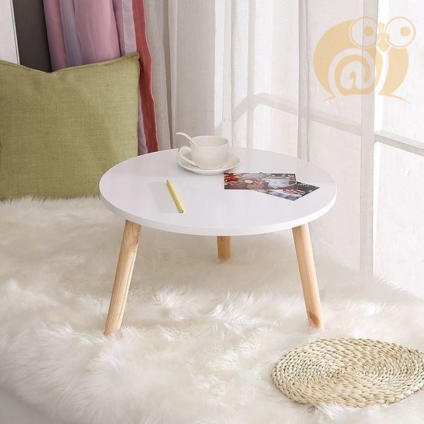 飘窗小圆桌子迷你榻榻米阳台简约矮桌卧室坐地网红小型茶几ins 风