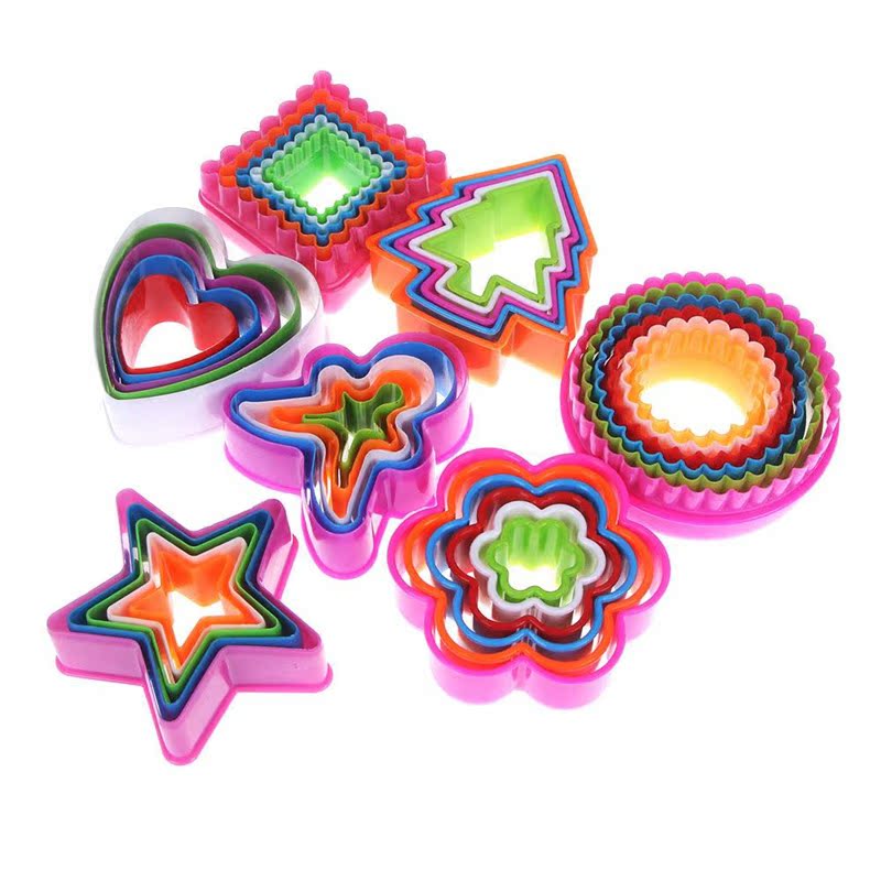 1 Set Heart Flowers Cookie Cutter Mold Resuable Plastic Cook