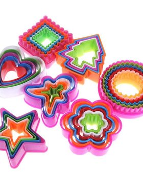 1 Set Heart Flowers Cookie Cutter Mold Resuable Plastic Cook