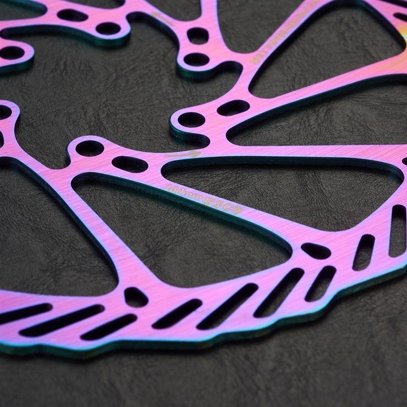 VXM山地自行车G3碟片 160/180mm炫彩碟盘 彩色镂空超轻六钉刹车片