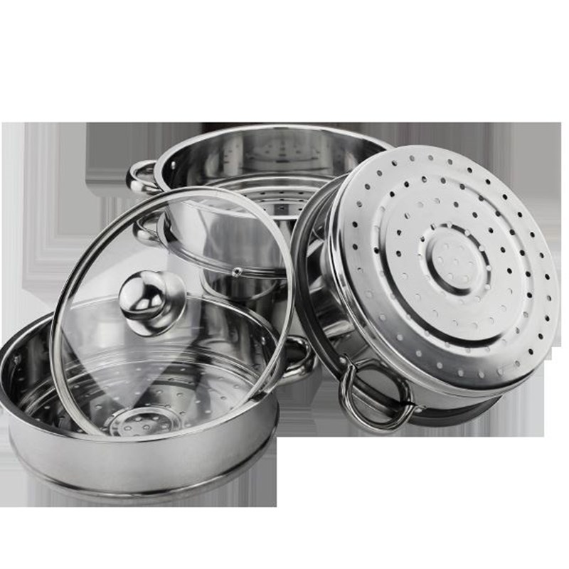 。加厚不锈钢四层蒸锅28CM多层加厚蒸笼火锅式底锅包邮 电磁炉通