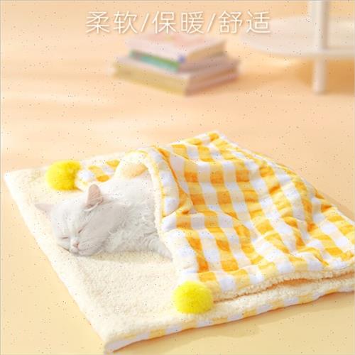 猫咪毛毯猫垫子冬季睡觉小被子加厚狗狗睡垫冬天毯子宠物床垫