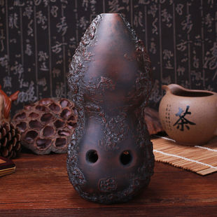 空谷埙乐器埙十孔双腔陶埙专业演奏葫芦埙E 降E调埙乐器降E调右