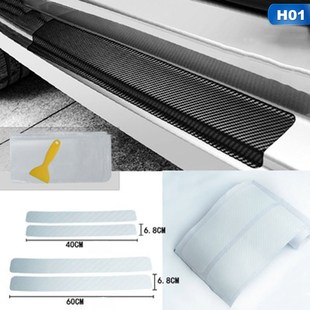 4Pcs Universal Car Styling Sticker Carbon Fiber Door Sill Sc