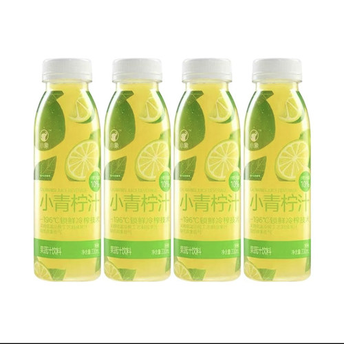 小象小青柠汁果汁饮料清新爽口聚餐运动野餐大餐解腻330ml*4