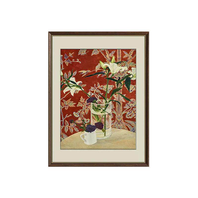 《餐边百合》轻法式客厅装饰画古典艺术餐厅挂画中古风卧室壁画