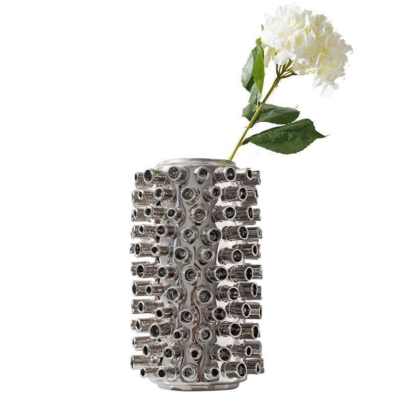 现代简约银色陶电桌瓷蜂窝花瓶镀间JHJ轻奢样板客厅餐摆件,橡塑材料及制品,工业陶瓷,淘宝优惠券,粉丝福利购,淘宝优惠卷