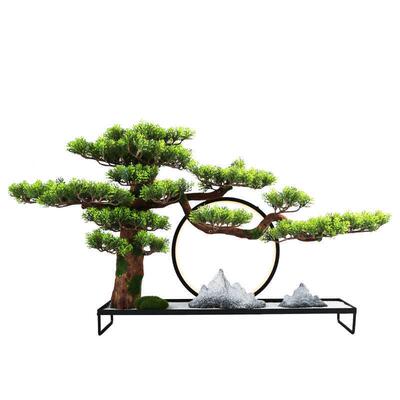 室居禅意灯圈迎客松摆件家装饰客设MP00297厅玄关办公桌面摆公司