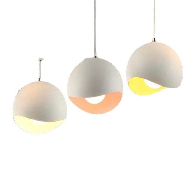 简现代餐灯异形壳单三头酒吧吧台蛋理发灯罩北欧创个性吊约意灯,家装灯饰光源,智能吊灯,淘宝优惠券,粉丝福利购,淘宝优惠卷