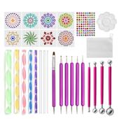 曼陀罗具29件套装 镂空绘画模板SWS拓印临土摹点工笔钻粘工具