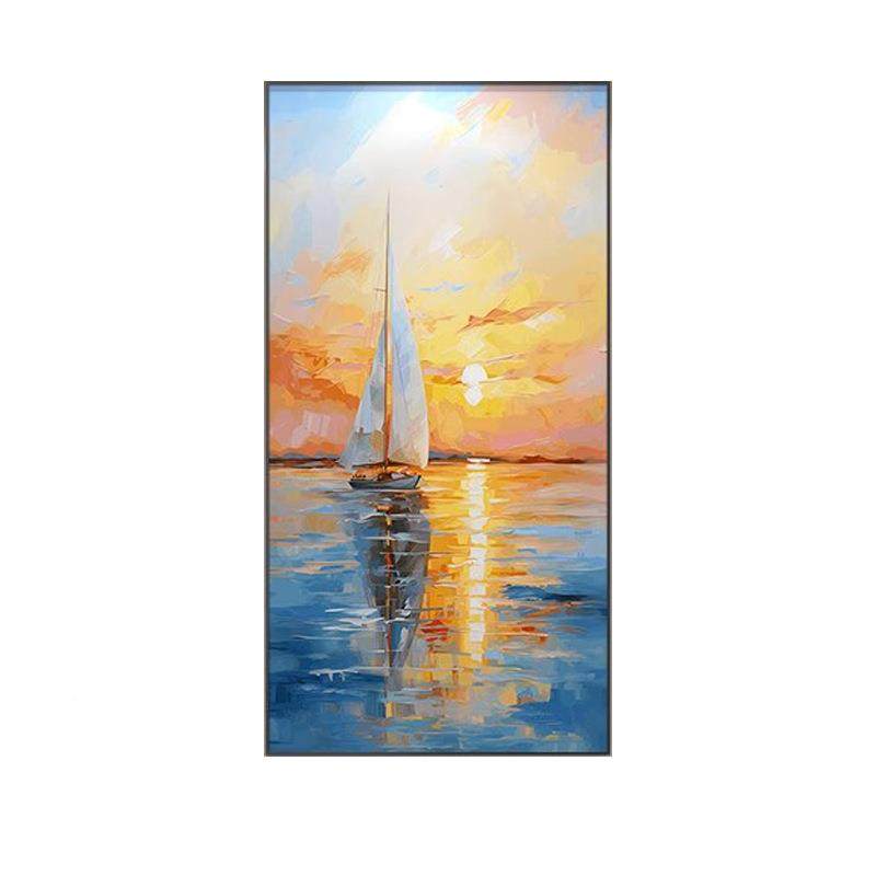 纯手绘帆风顺油画入一墙玄关QWE-2302装饰画户轻奢高档挂画沙发日,家居饰品,油画,淘宝优惠券,粉丝福利购,淘宝优惠卷