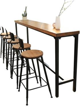 书咖啡奶茶店美吧台桌甜品店靠210106墙高脚桌椅组厅合店面包式店