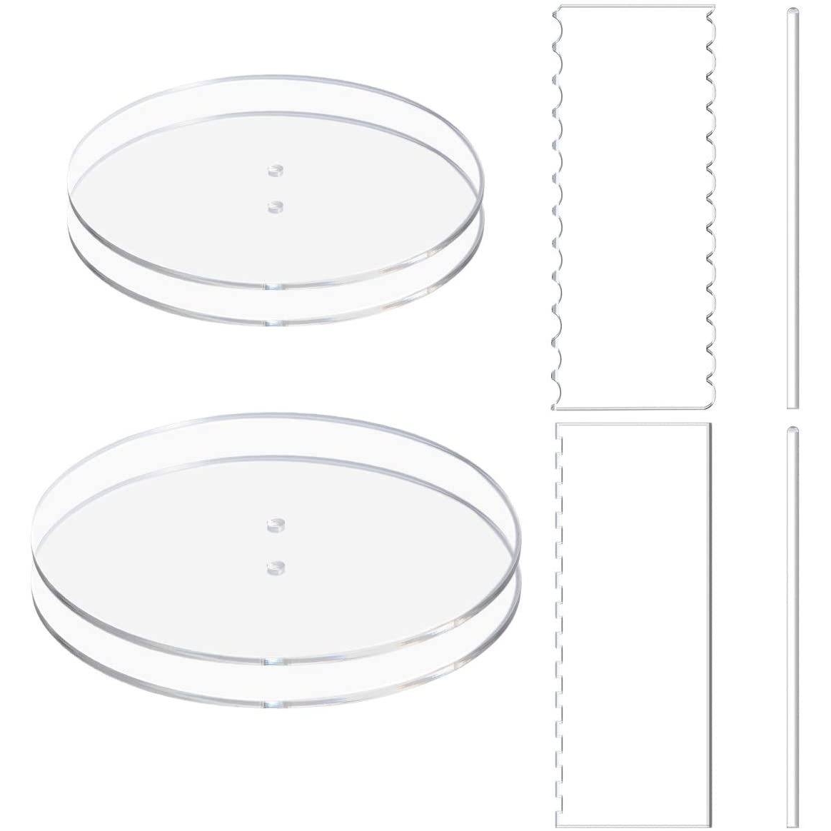 亚克力透明圆形 派对托盘蛋糕刮板切割厨房烘焙工具展示架