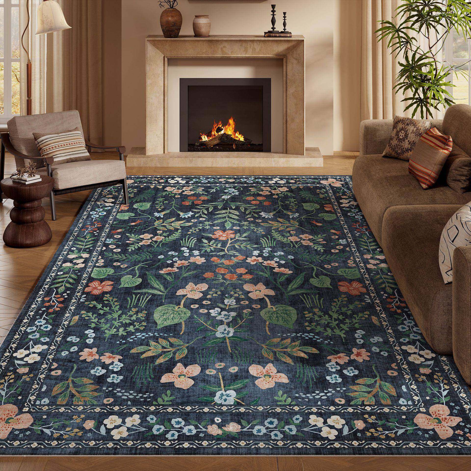 跨境可折叠仿羊绒地毯客厅耐脏易打理沙发茶几毯家用卧室床边地毯