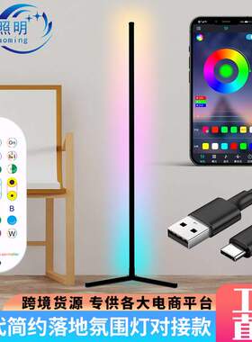 简约即插即亮落地氛围灯LEDRGB幻彩蓝牙音乐节奏灯客厅墙角氛围灯