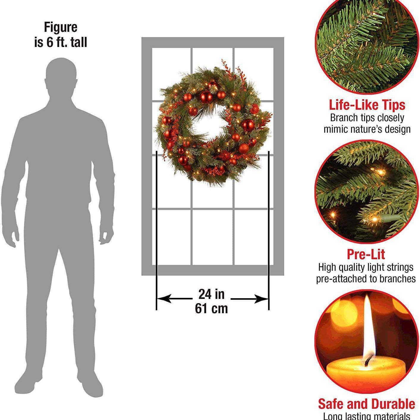 亚马逊 跨境圣诞花环节日圣诞节滕条场地布置道具花圈装饰品门挂