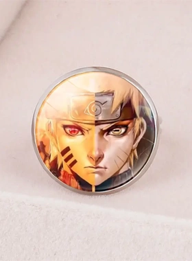 动漫周边配饰 火影忍者开口宝石戒指 九勾玉轮回 写轮眼 可调节