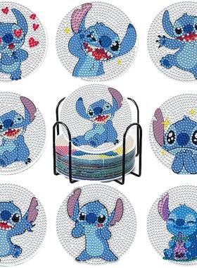 现货欧美可爱卡通钻石画杯垫手工贴钻餐桌隔热垫TMUE贴标