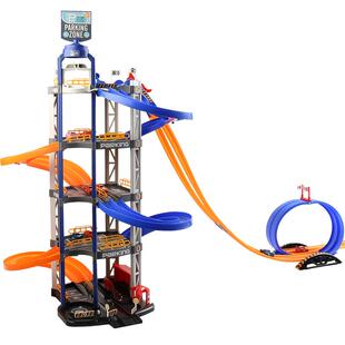 新款双车道竞赛5层8车停车场儿童互动拼装轨道停车场男孩玩具