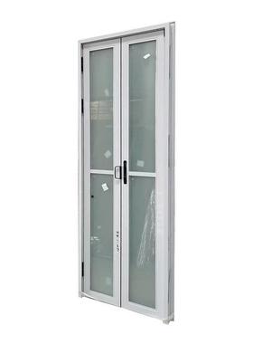 窄边折叠门家用卫生间隔断铝合金折叠门推拉双向折叠门玻璃移动门