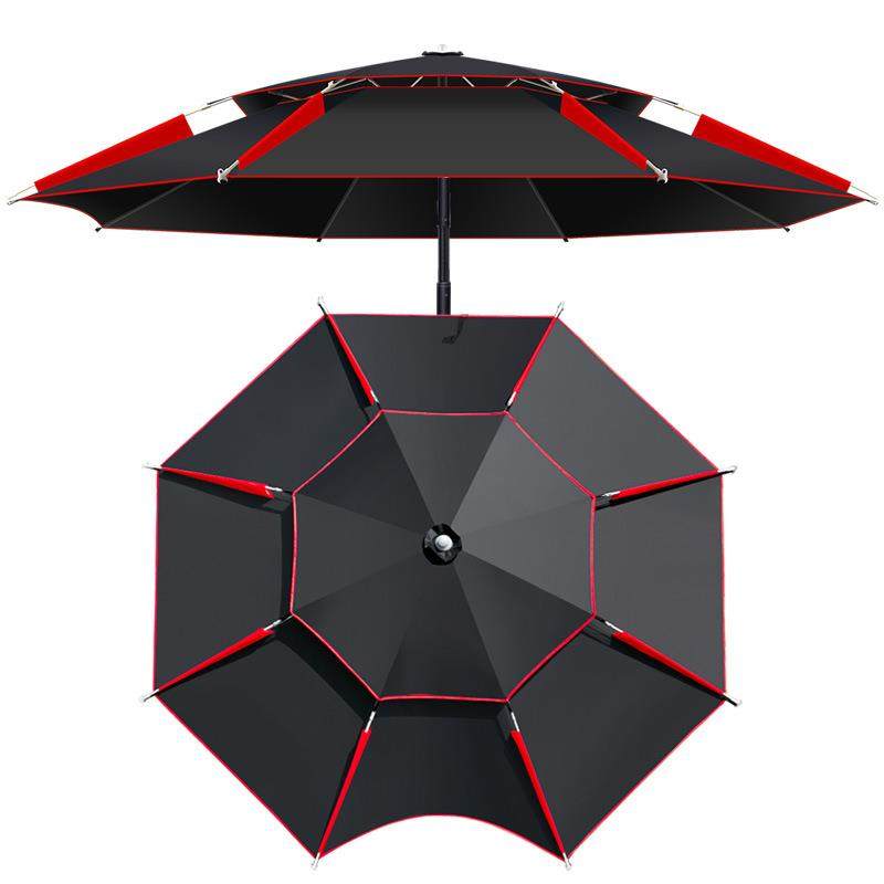 万向遮阳挡雨垂钓遮阳伞钓鱼伞大钓伞地插加厚折叠大伞黑胶