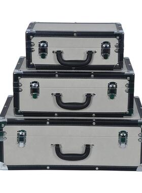 样板房手提箱皮质收纳储物箱高档轻奢家居衣帽间整理收纳装饰摆件