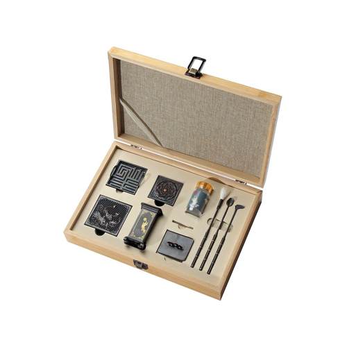 烧蓝方形祥云熏香炉套装专业香道用具沉檀香粉打篆铜香炉入门工具