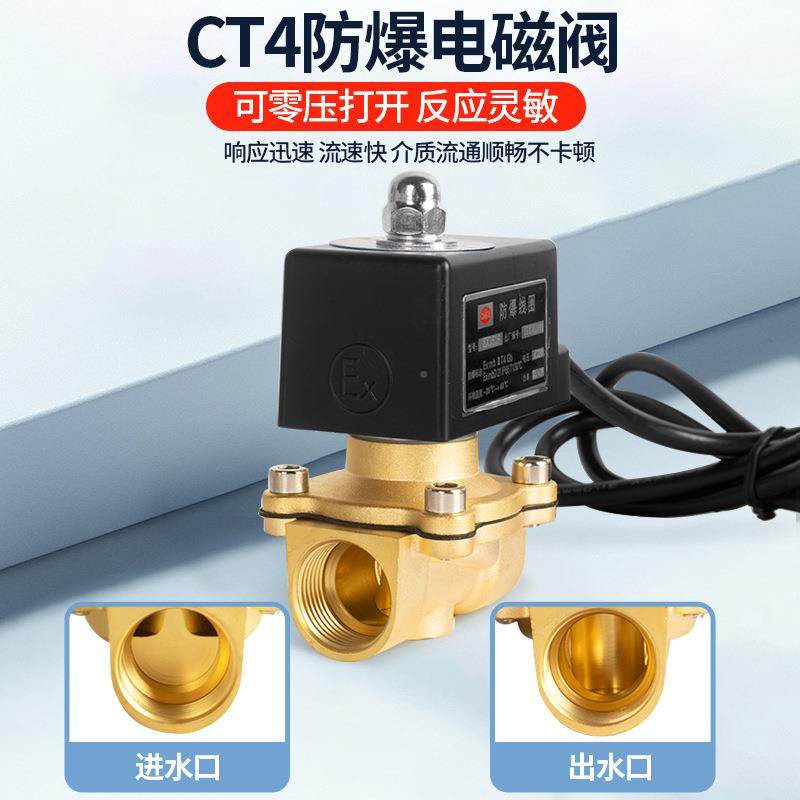 常闭304不锈钢直动式矿气阀水阀管道开控制20v2用4v防爆电关磁2阀