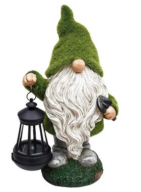 户外太阳能灯花园树脂摆件小矮人工艺品侏儒雕像庭院装饰灯