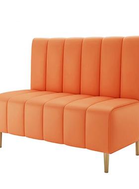 休闲清吧餐厅咖啡厅橙色奶茶店甜品桌椅靠墙卡座组合定制轻奢双人