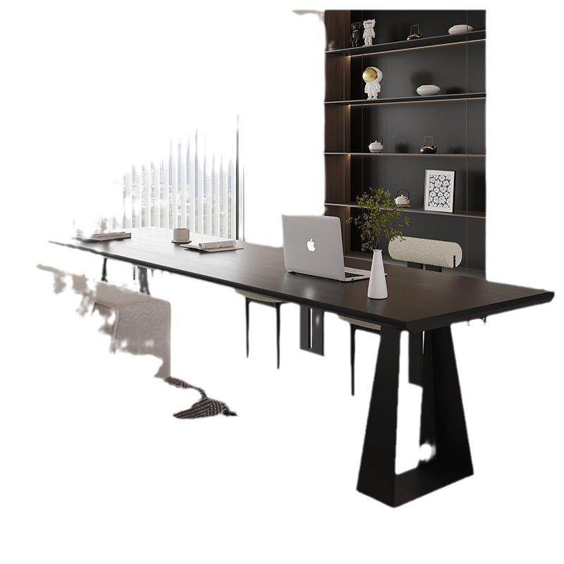 黑色实木书桌家用客厅意式极简横厅沙发后长条桌双人学习桌办公桌,住宅家具,书桌,淘宝优惠券,粉丝福利购,淘宝优惠卷