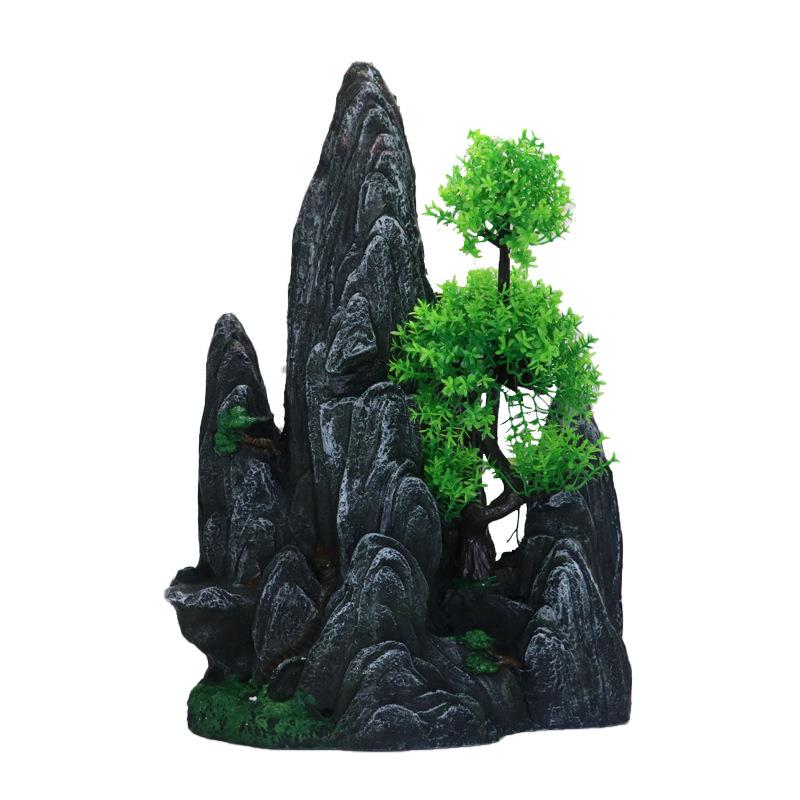 创意中景国风造景大假山造2079#造山景树水族造大假大号树脂工艺