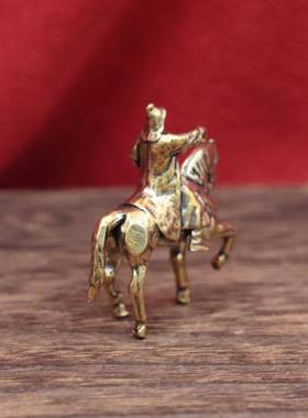 黄铜成吉思汗摆件黄铜小摆件工艺品复古装饰品摆件小铜器工艺摆件