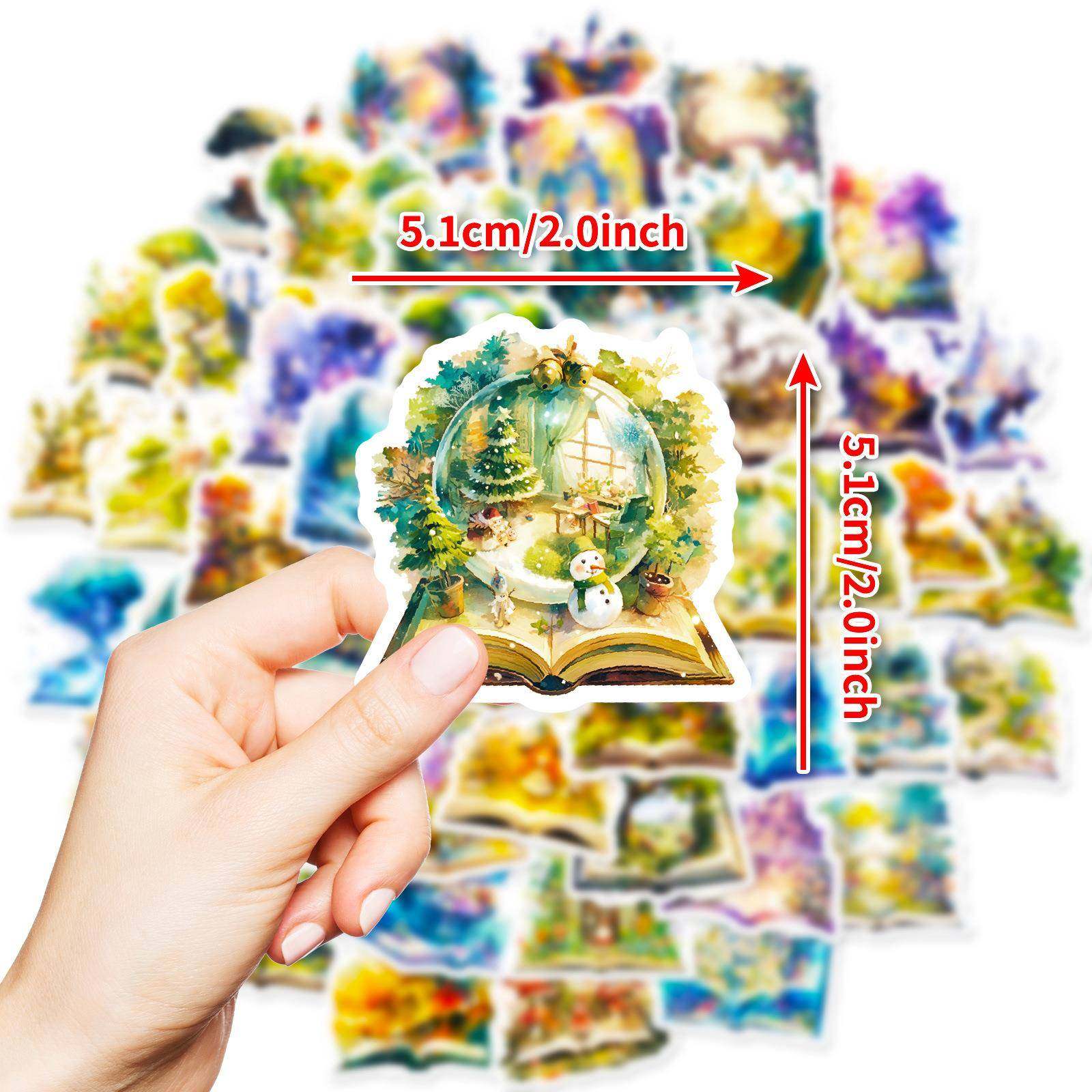 50张梦幻魔法书防水贴纸各种梦幻系列儿童卡通贴画亚马逊跨境