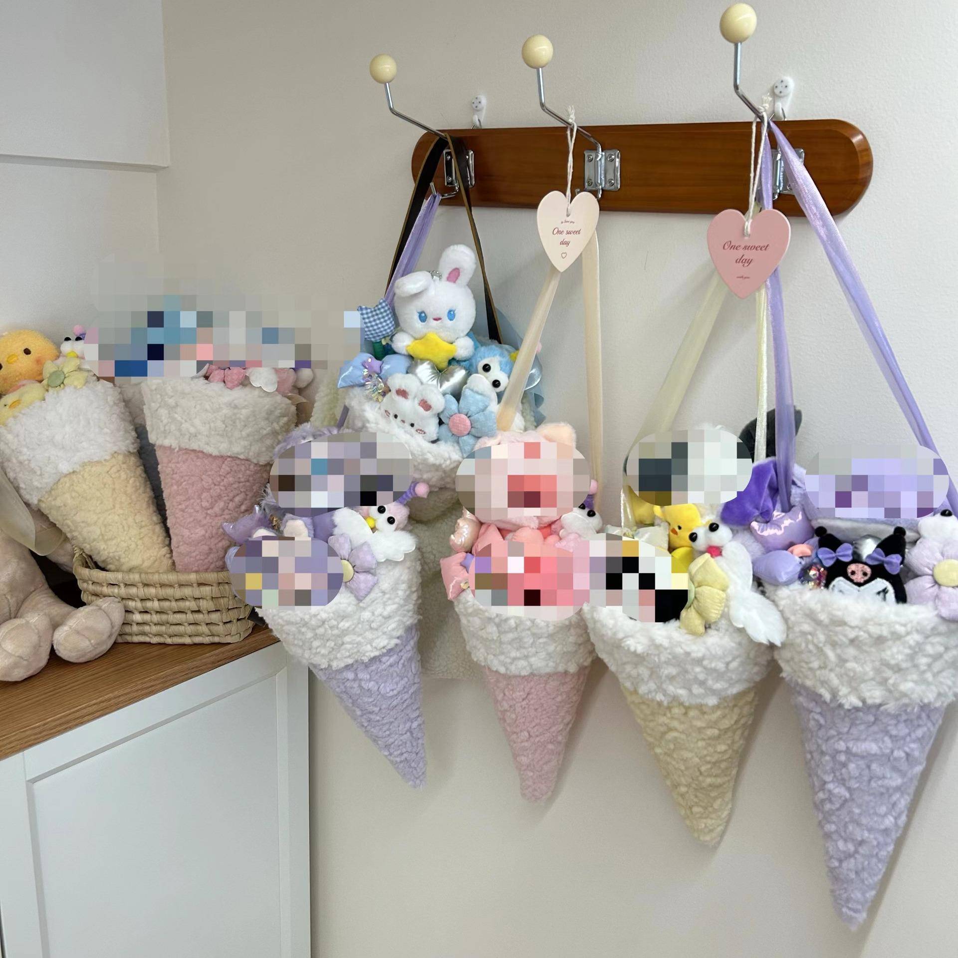 儿童节520冰淇淋甜筒玩偶花束送孩子闺蜜手提成品生日礼物