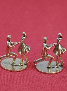 热销跨境纯黄铜求婚情侣家居客厅新婚夫妇提升幸福感小摆件装饰品