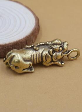 黄铜貔貅吊坠铜手把件个性汽车钥匙扣挂件新款吉祥物包包挂件