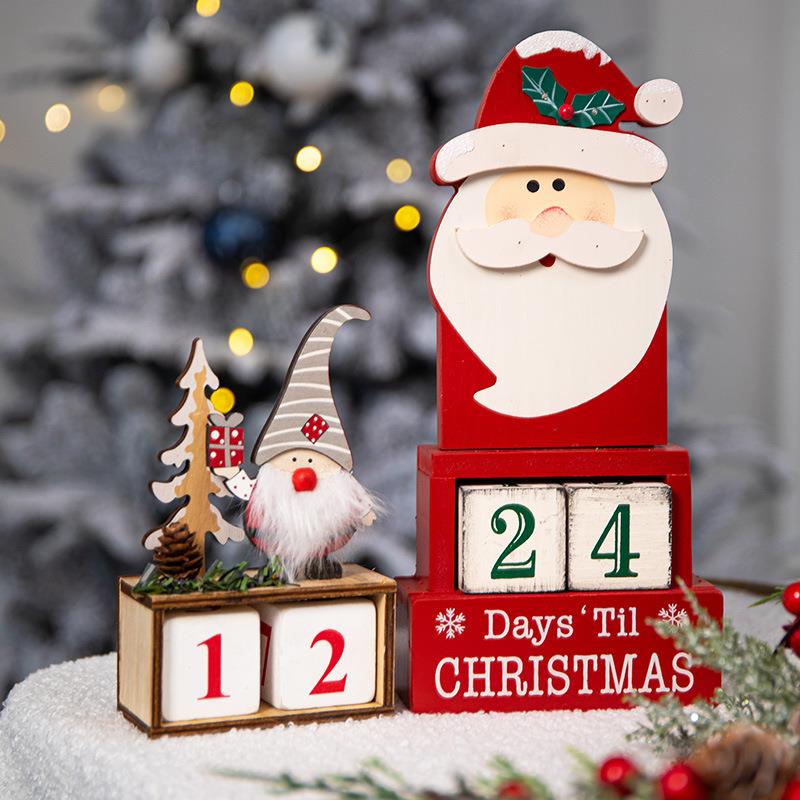 圣诞节装饰圣诞倒数日历活动场景布置圣诞节饰品雪人圣诞老人摆件
