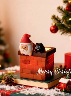 圣诞节礼物圣诞老人烟囱创意树脂工艺品微景观摆件家居装饰小礼品