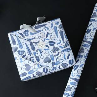 亚马逊新款 生日礼品包装 纸父亲节节日礼品礼物纸包书套装 男士
