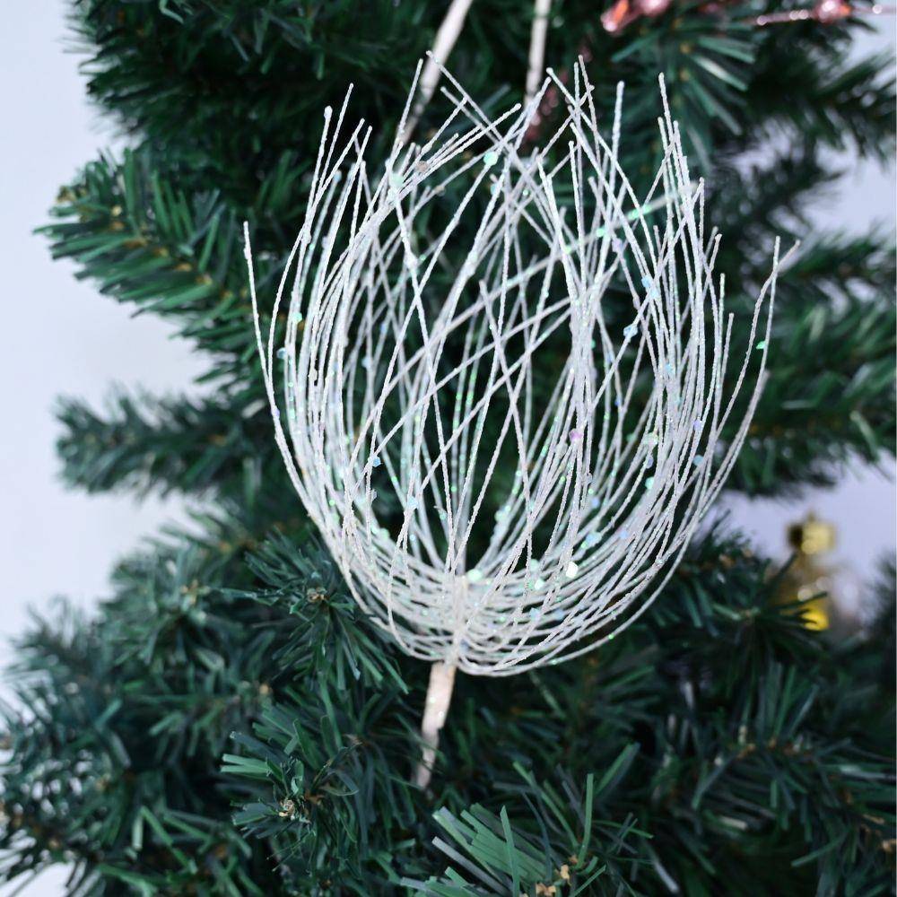 闪粉亮片树枝33cm圣诞烟花插枝圣诞树装饰挂件新年插枝配饰装饰品