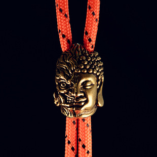 黄铜刀坠edc伞绳一念成魔一念成佛刀坠DIY伞绳拉链吊坠钥匙环挂件