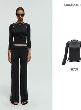 handless inc | seamless系列-撞色明线七分袖皮肤衣