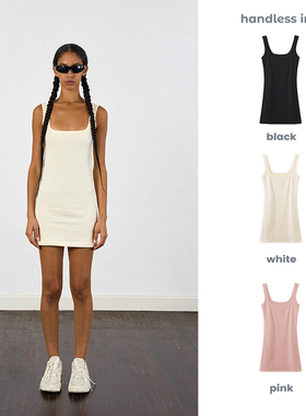 handless inc 欧美街头U型吊带系列-背心裙 修身短款吊带连衣裙女