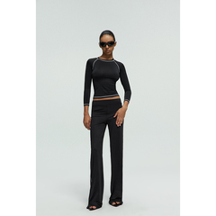 【年终巨惠 】handless inc | 撞色明线七分袖皮肤衣