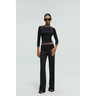 【年终巨惠 】handless inc | 撞色明线七分袖皮肤衣