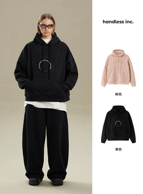 handless inc | unisex系列-重磅字母徽章连帽套装-卫衣