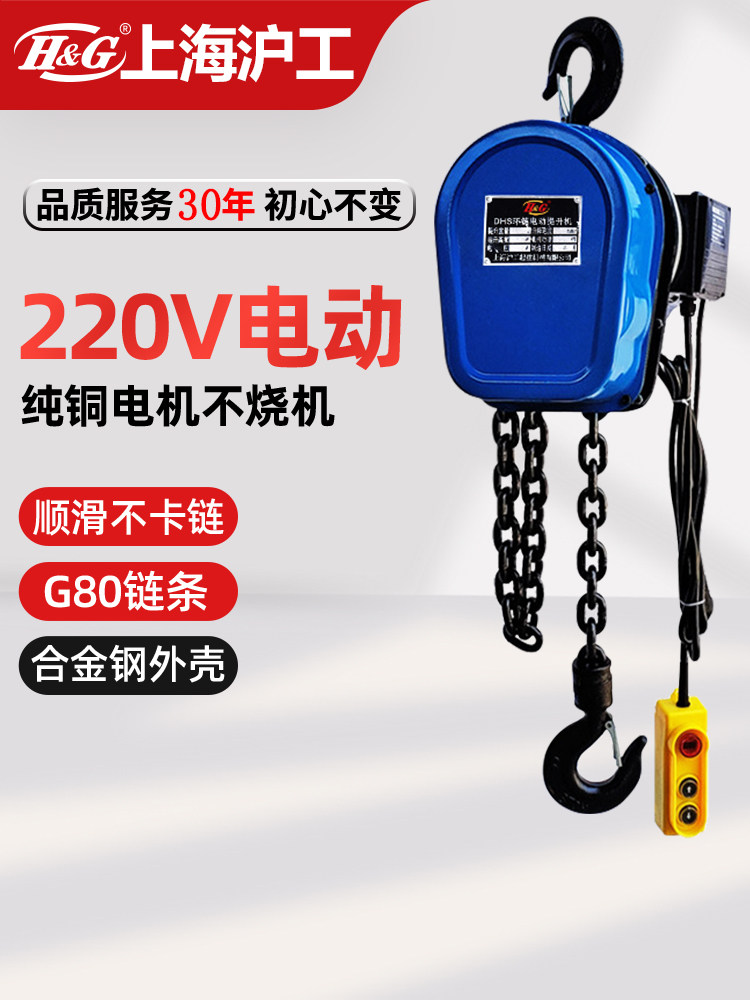 起重防爆遥控环炼电动葫芦提升机220V小型1吨2吨5吨小吊机家用