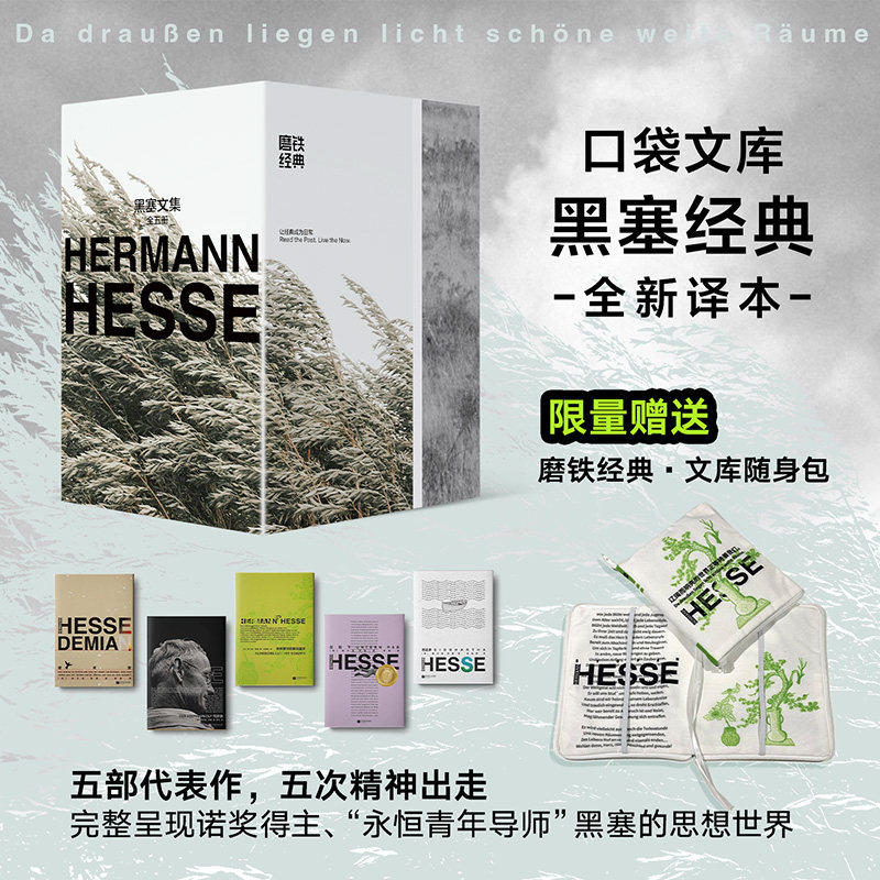 【赠随身包】正版 磨铁经典文库系列黑塞文集全套5册在轮下 悉达多 荒原狼 德米安 克林索尔黑塞作品集口袋本外国文学小说世界名著